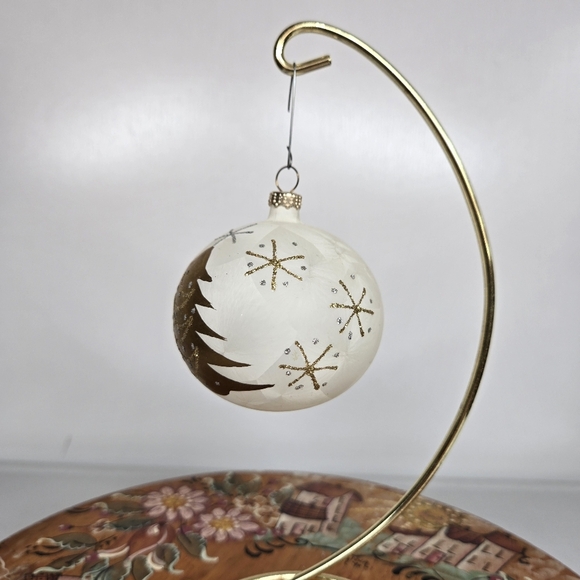 Vintage Rauch for Target Ivory Frosted Gold Tree Glass Ornament Set‎ of 4 Stars - Picture 15 of 16